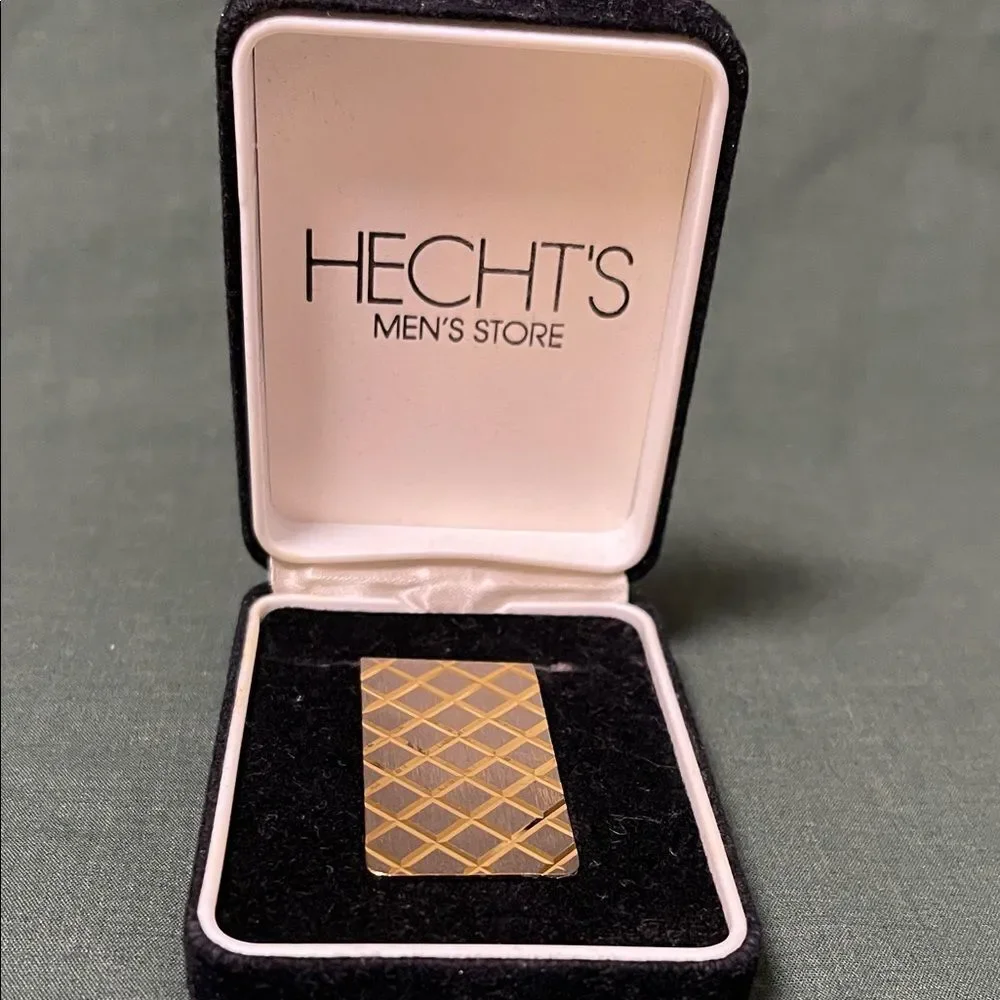Men Vintage Gold Plated Diamond Pattern Money Clip
